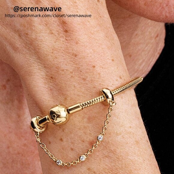 Pandora Triple Clear Stone Safety Chain - Picture 2 of 2